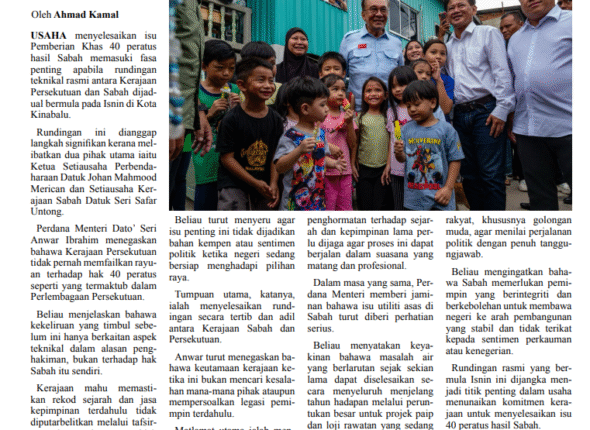 status hak 40 peratus Sabah